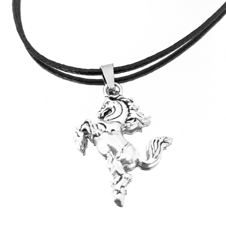 Pendentif cheval cabré en zamak