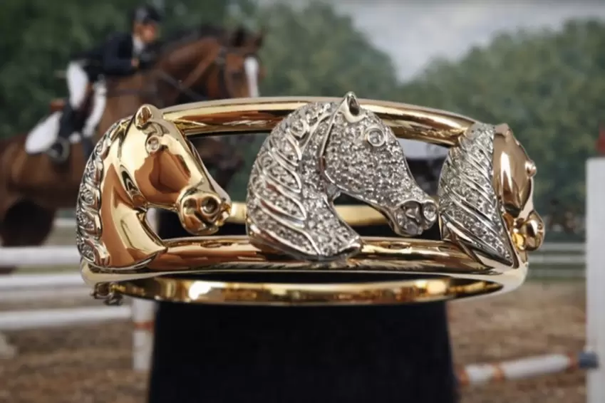 Bracciale Cavalli Equitazione in oro 750 e diamanti ct.1,00  