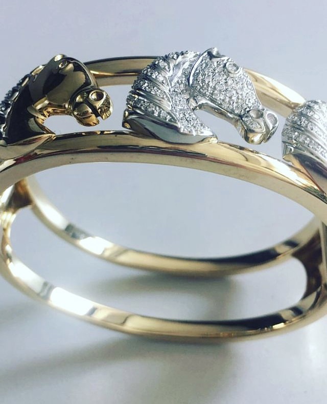 Bracciale Cavalli Equitazione in oro 750 e diamanti ct.1,00  