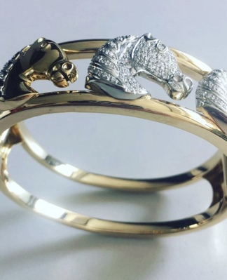 Bracciale Cavalli Equitazione in oro 750 e diamanti ct.1,00 