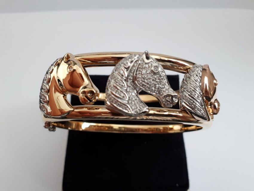 Bracciale Cavalli Equitazione in oro 750 e diamanti ct.1,00  