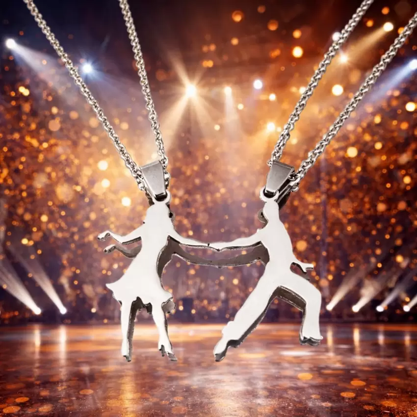 Collier de couple  Dancing with the Stars  en acier pour lui et elle  