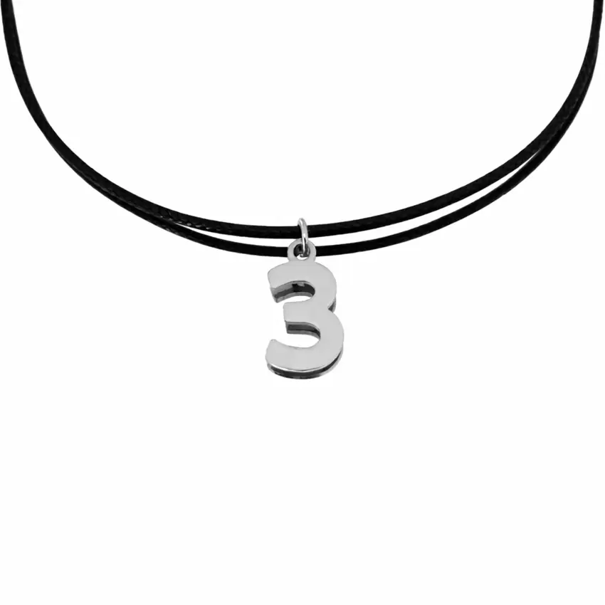 Ciondolo numero 3 in acciaio  