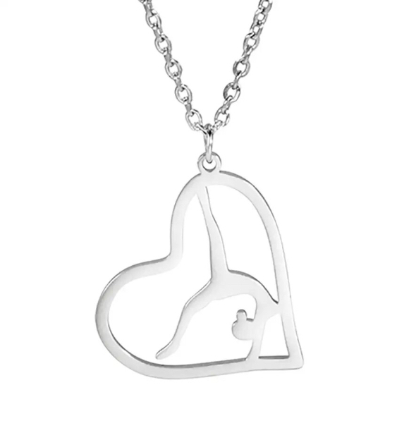 Rhythmic Gymnastics Heart Pendant in stainless steel