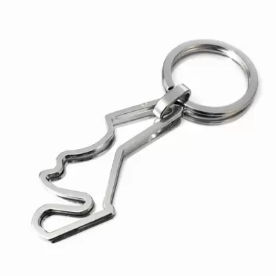 Schlüsselanhänger mit Istanbuler Rundkurs aus Stahl und Diamant am Anfang 