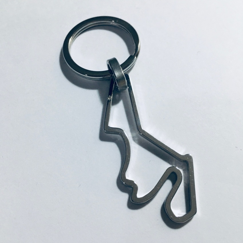 Stainless steel Keyring Istanbul circuit with diamond start  