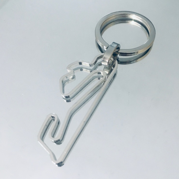 Stainless steel Estoril circuit keyring