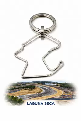 Portachiavi con circuito di Laguna Seca in acciaio con diamante 