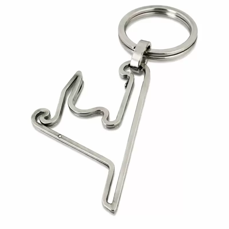 Portachiavi con circuito di Shanghai in acciaio e diamante allo start