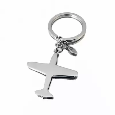 Private Jet -Schlüsselanhänger mit personalisierbarem Flugzeug aus Stahl 