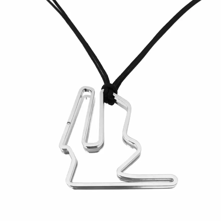 Ciondolo circuito di Motegi in acciaio con diamante ct.0,01  