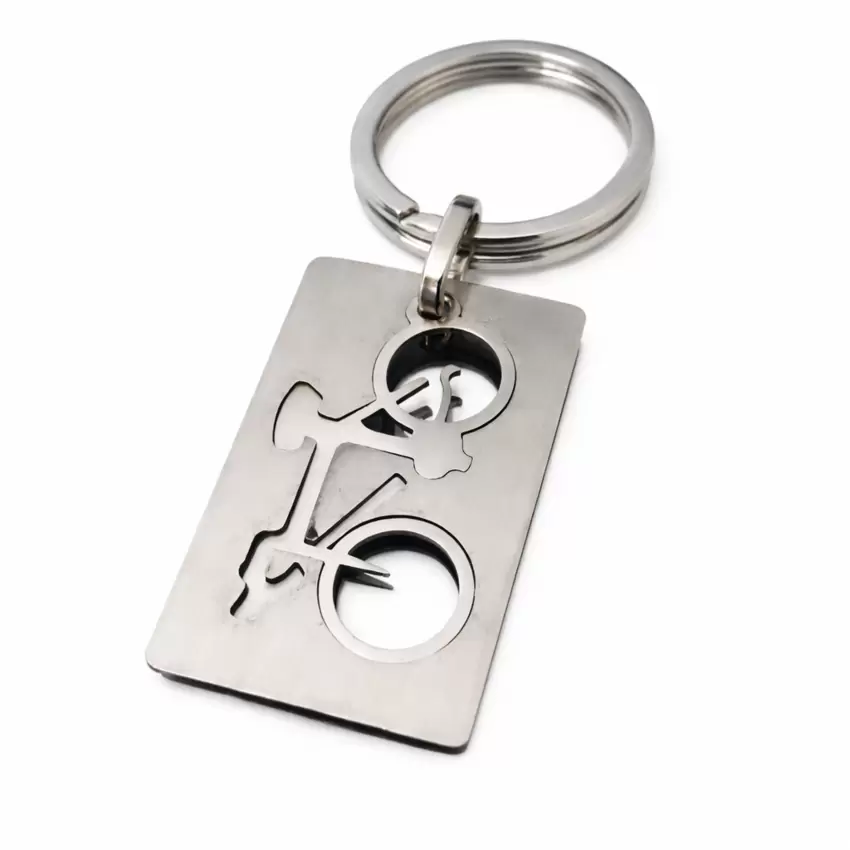Stainless Steel cycling keyring customizable  