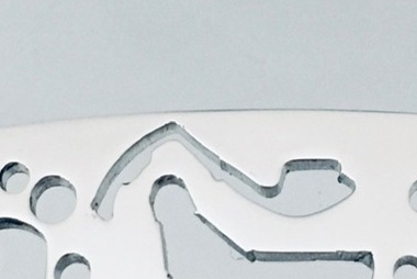 Bracciale Volante Formula 1 con silhouette circuiti Monza-Montecarlo in acciaio 