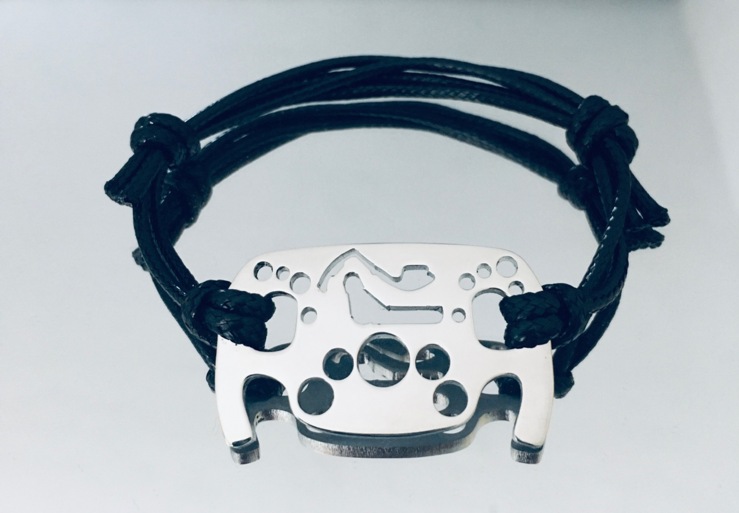 Stainless Steel Steering Wheel bracelet with Monza-Montecarlo circuits