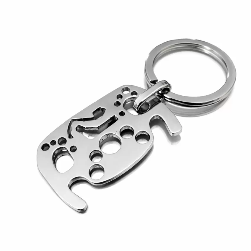 Portachiavi Volante Formula 1 con silhouette circuiti Monza-Montecarlo personalizzabile in acciaio  