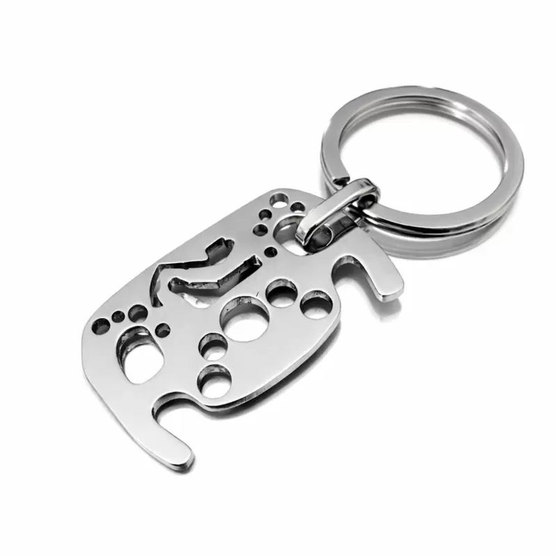 Portachiavi Volante Formula 1 con silhouette circuiti Monza-Montecarlo personalizzabile in acciaio