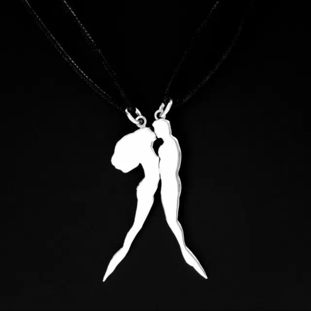 Pendentif Lui et Elle Sirène et Triton personnalisable en argent 925  