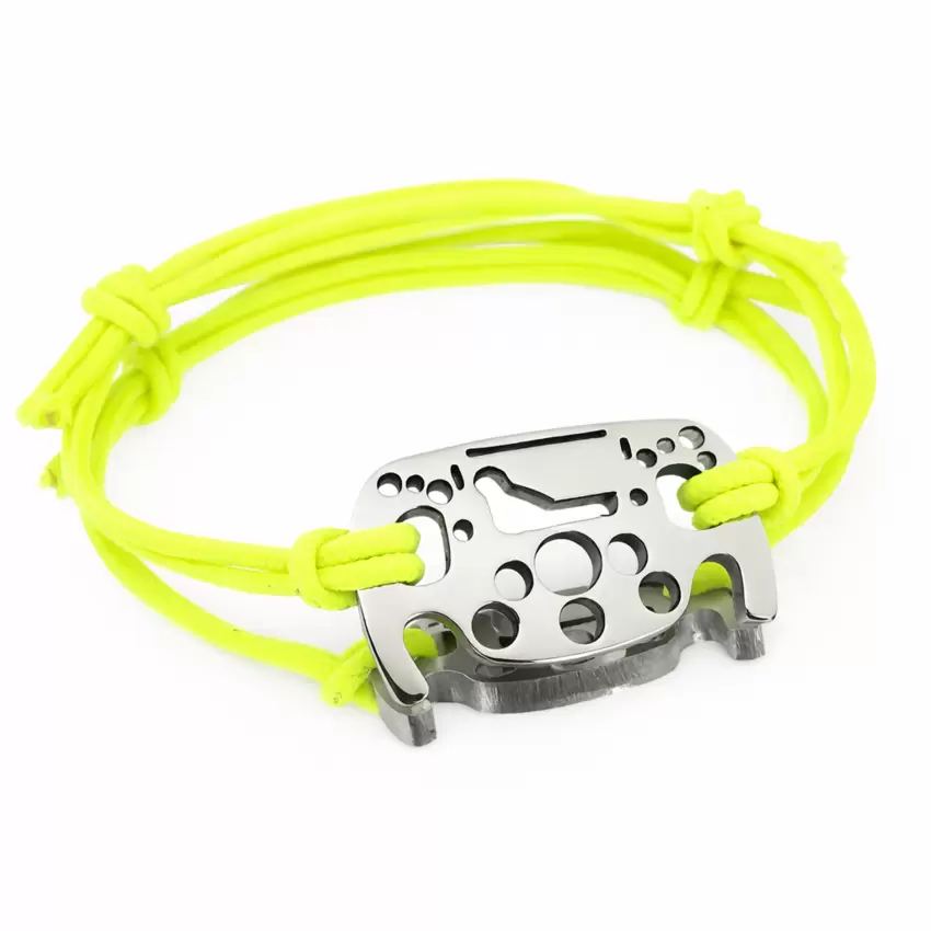 Bracciale Volante Formula 1 in acciaio con silhouette circuito di Monza  