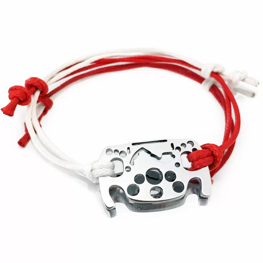 Bracelet volant de Formule 1 en acier avec silhouette du circuit de Monte Carlo  