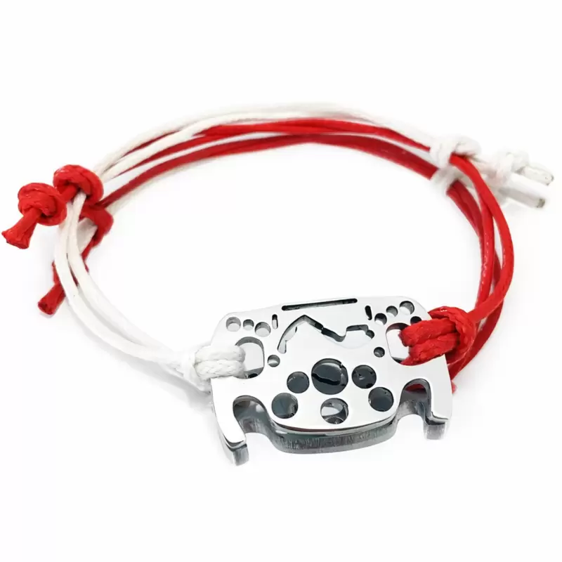 Bracciale Volante Formula 1 in acciaio con silhouette circuito di Montecarlo