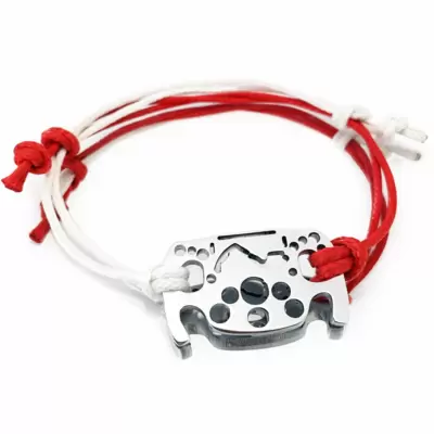 Bracelet volant de Formule 1 en acier avec silhouette du circuit de Monte Carlo 