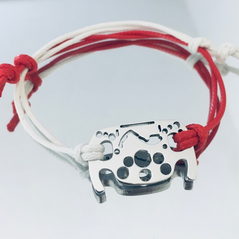 Bracciale Volante Formula 1 in acciaio con silhouette circuito di Montecarlo