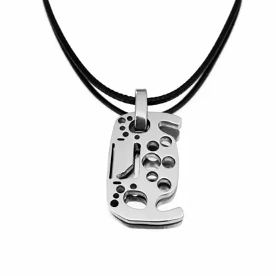 Ciondolo Volante Formula 1 in acciaio con silhouette circuito di Monza 