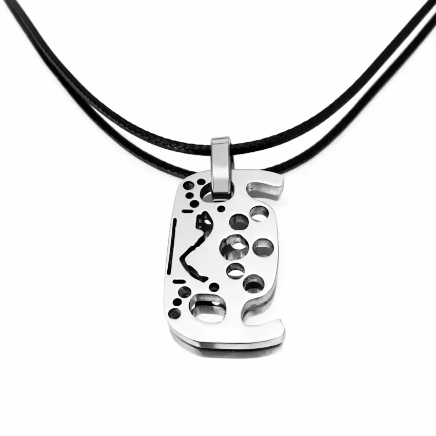 Pendentif volant de Formule 1 en acier avec silhouette du circuit de Monte Carlo  