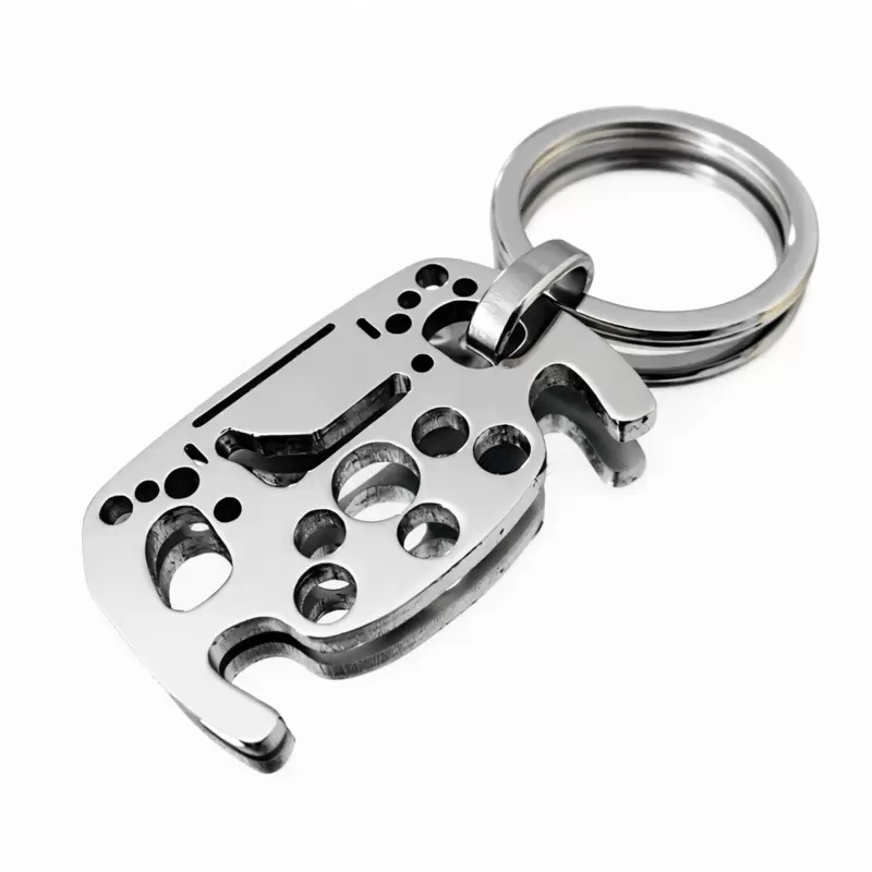 Portachiavi Motorsport Volante Formula 1 con silhouette circuito Monza in acciaio