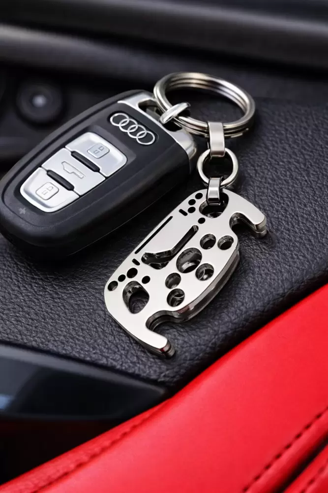 Porta-chaves para volante de Fórmula 1 Motorsport com silhueta do circuito de Monza em aço  