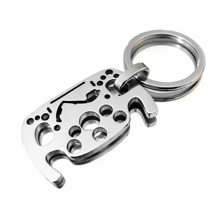 Portachiavi CIRCUITI Motorsport Volante Formula 1 con silhouette circuito Montecarlo in acciaio  