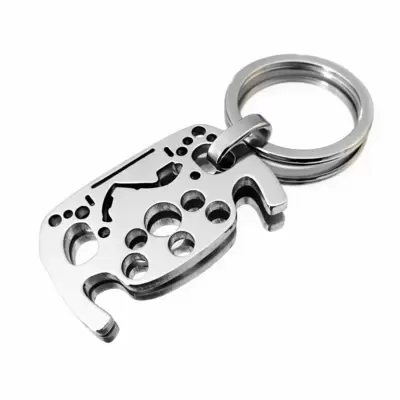 Portachiavi CIRCUITI Motorsport Volante Formula 1 con silhouette circuito Montecarlo in acciaio 