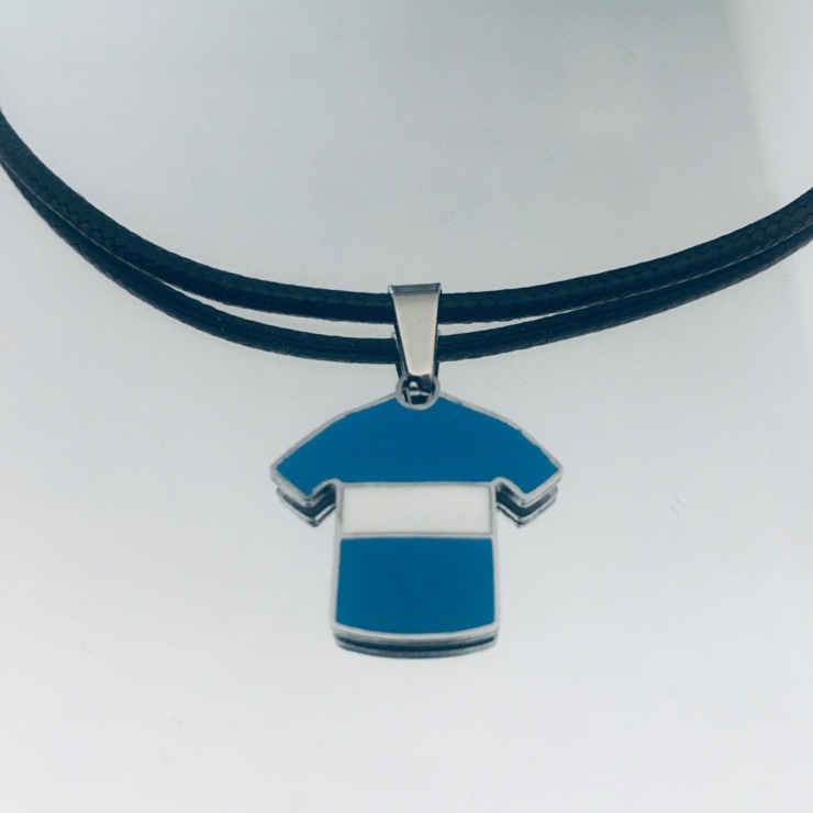 “Campionissimo” t-shirt pendant in stainless steel and enamel
