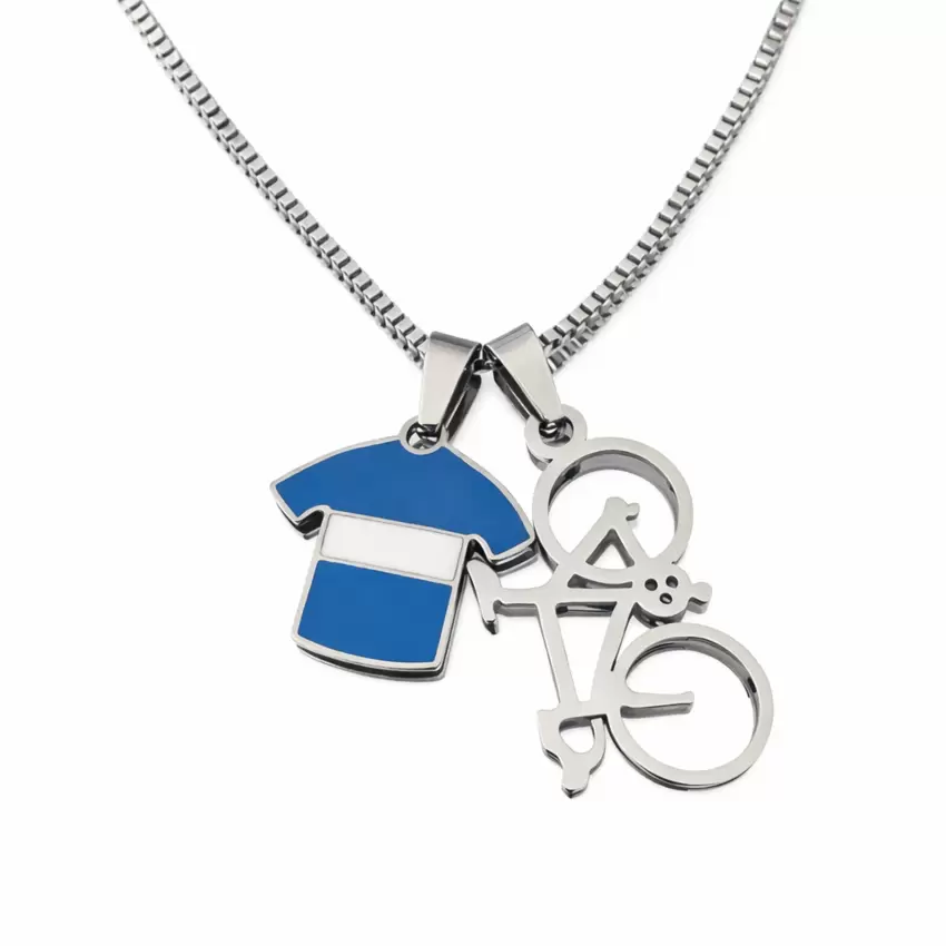 Collier avec chemise  Campionissimo  et vélo de course en acier  