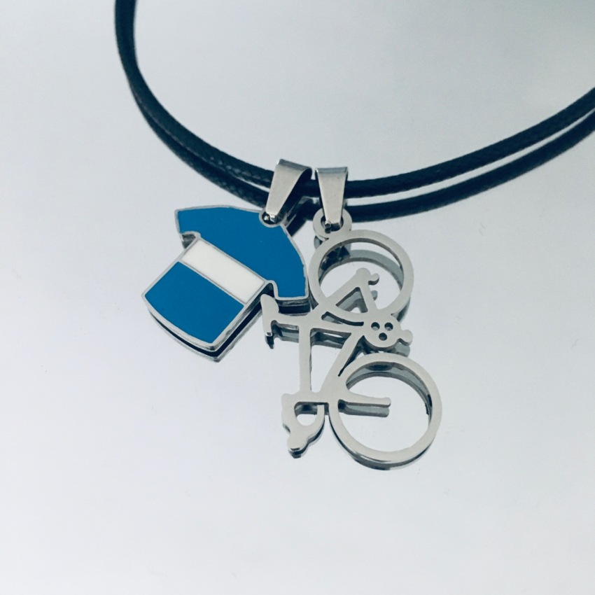 Collana maglia  Campionissimo  e bici da corsa in acciaio  