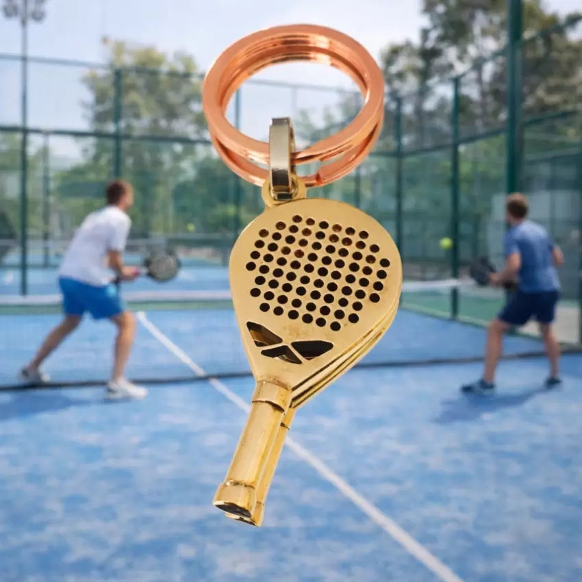 Padelschläger Schlüsselanhänger 3 Farben, rosa, weiß, gelb  