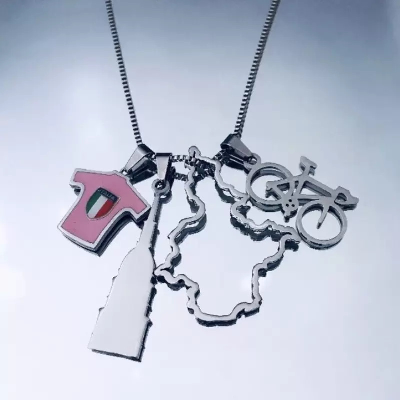 Gioiello-ricordo terza tappa Giro d'Italia 2024: maglia rosa,Cupola,Piemonte,bici da corsa