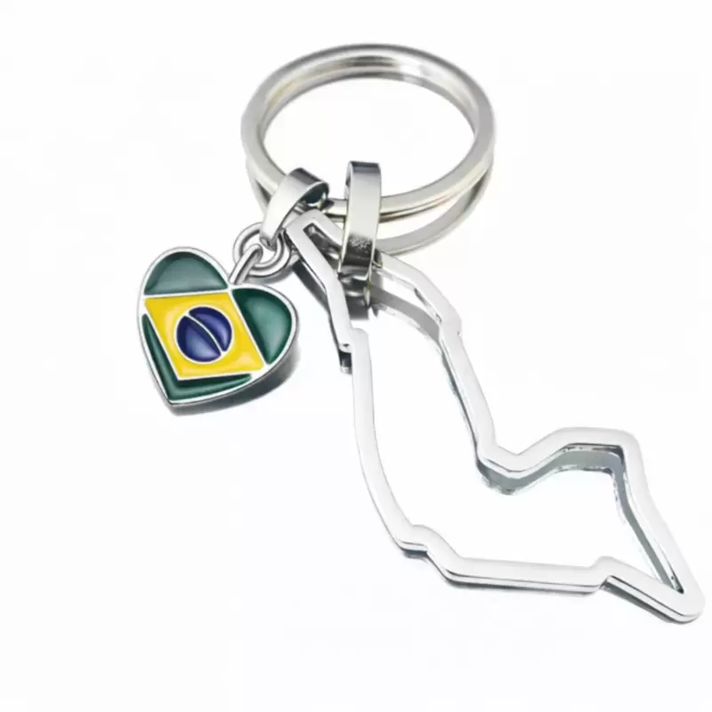 Porte-cl&eacute;s &ldquo;Ayrton&rdquo; avec circuit de Imola en acier