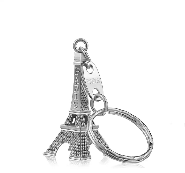 Silver plated Tour Eiffel key ring