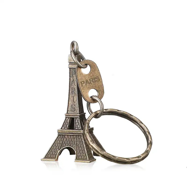 Porte-clés Tour Eiffel plaqué bronze