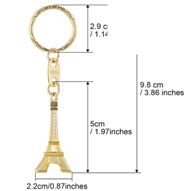 Portachiavi Tour Eiffel placcato bronzo 
