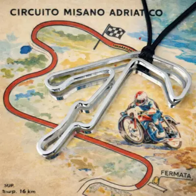 BIJOUX DE COLLECTION : Pendentif Circuit Misano 2006 en acier 