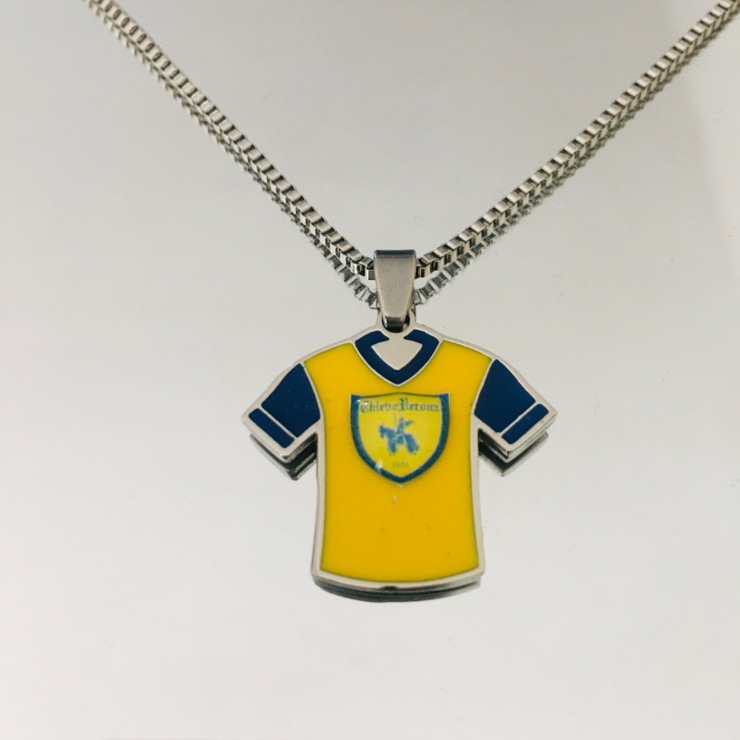 Necklace with Chievo Verona shirt pendant in stainless steel