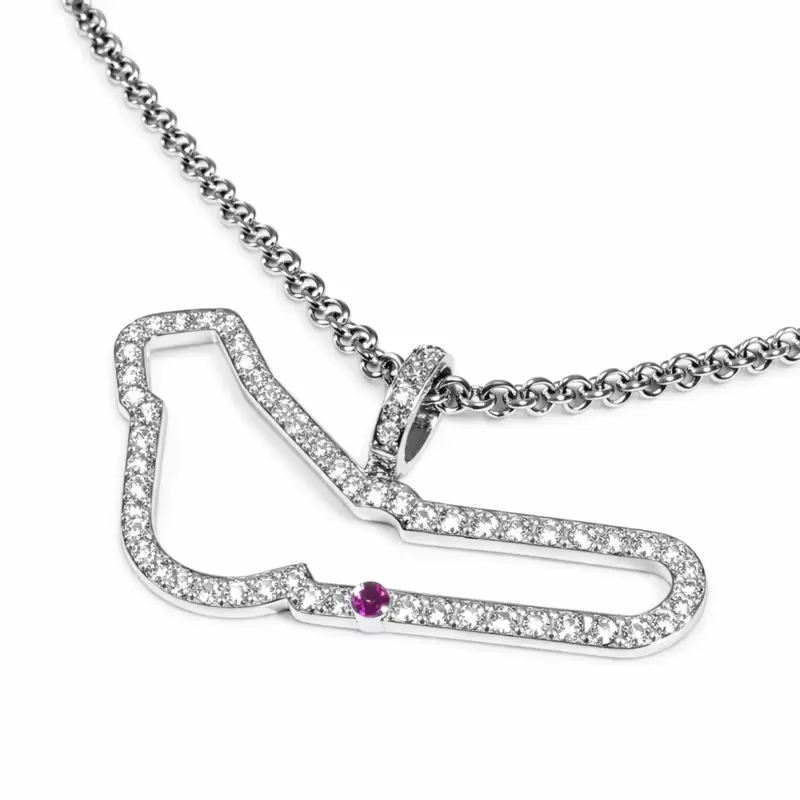 Collana con Circuito di Monza in argento 925 e zirconi