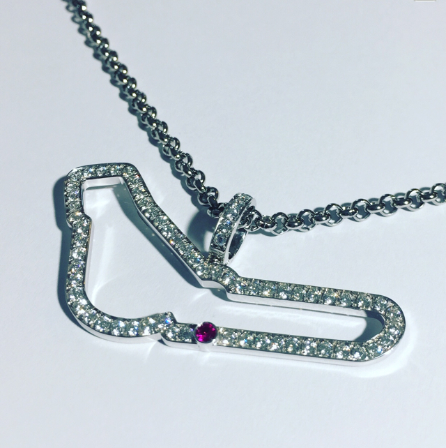 Collier avec Circuit de Monza en argent 925 et zircons