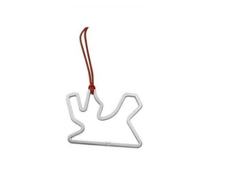 Stainless steel Losail Circuit pendant measuring 4 cm with diamond