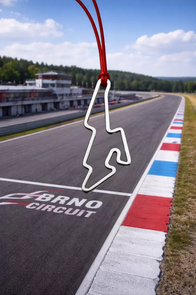 Ciondolo circuito di Brno in acciaio  