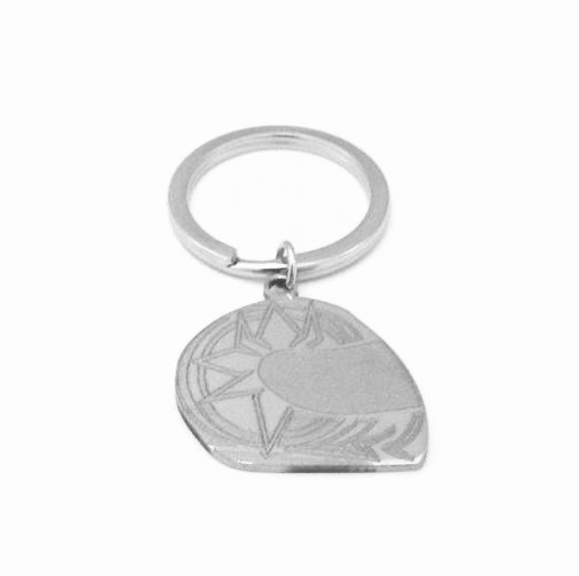 Sun design stainless steel motorcycle helmet key ring