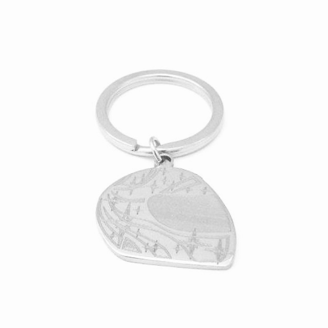 Customizable stainless steel motorcycle helmet key ring