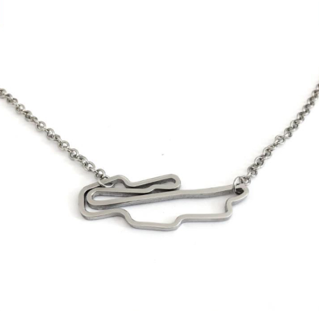 Sex and the city style necklace with Mugello circuit in Stainless steel